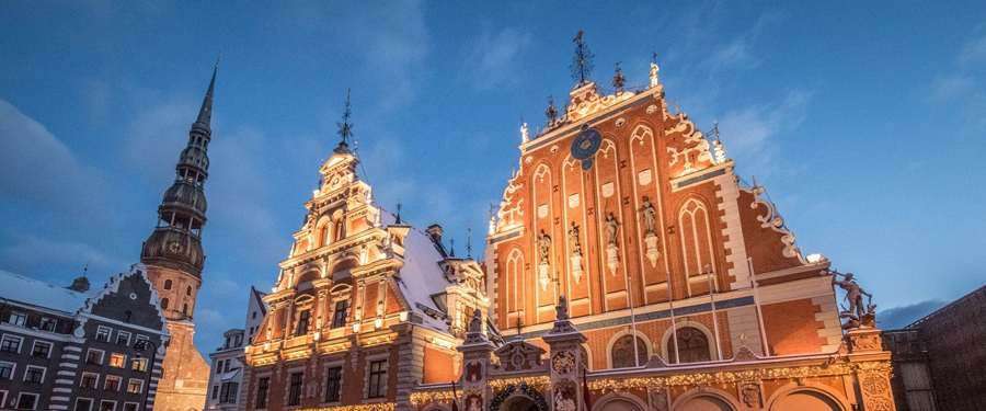 Een van de bekendste gebouwen van Riga. Het huis van de zwarthoofden (house of blackheads).