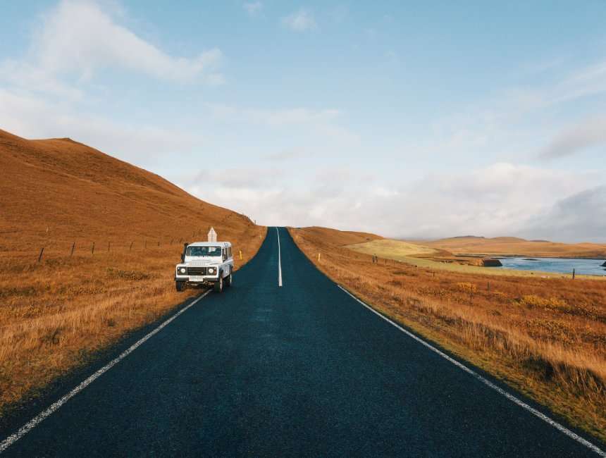 ijsland landschap road trip