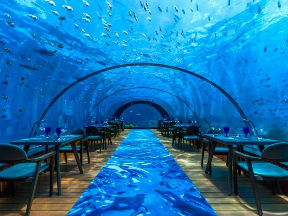 onderwater restaurant Malediven Hurawalhi