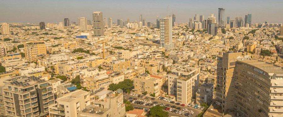 De skyline van Tel Aviv. De moderne en open-minded hoofdstad van Israel.